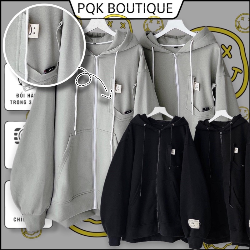 Áo Khoác Zip Kéo Xanh Bơ Unisex ICON SAD v2 -pqk boutique