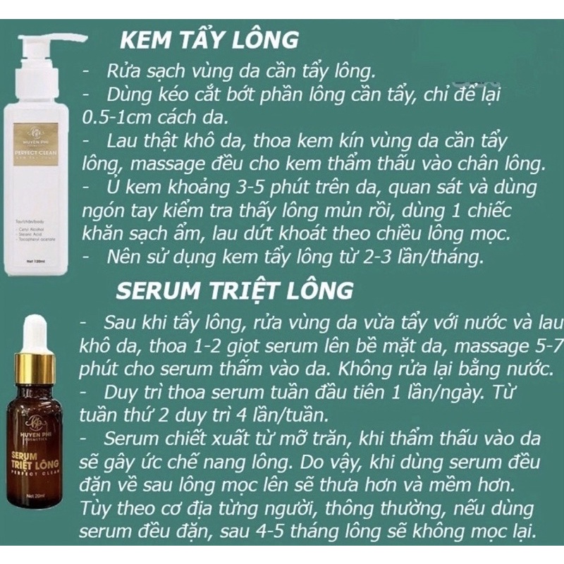 Kem Tẩy Lông Huyền Phi Chính Hãng tặng Serum Triệt Lông Vĩnh Viễn tại nhà An Toàn Hiệu Quả