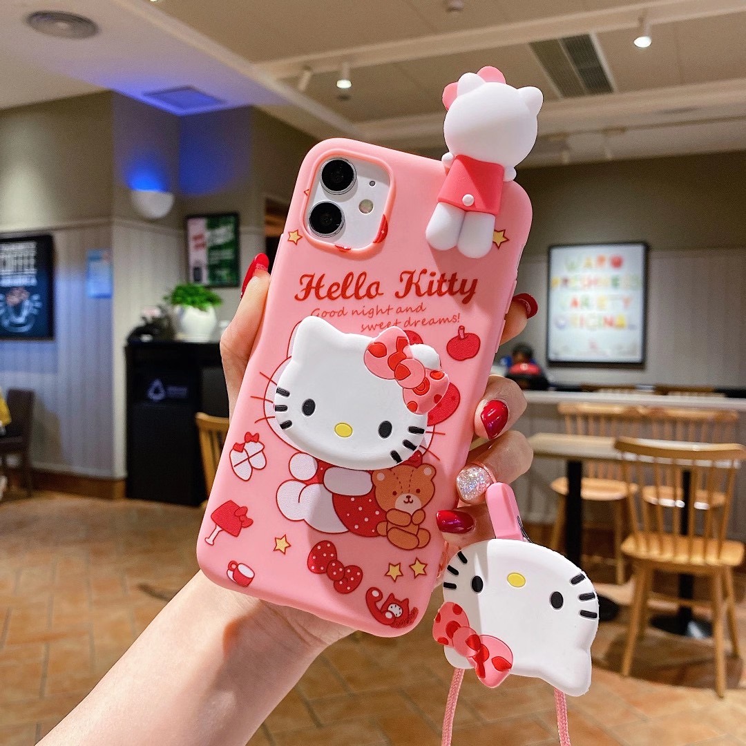 Ốp điện thoại Hello Kitty MY Melody 3D có giá đỡ dây đeo SamsungJ3 J5 J7 2016 J5 J7 Pro J2 J5 J7 Prime J4 J4+J6 Plus J8