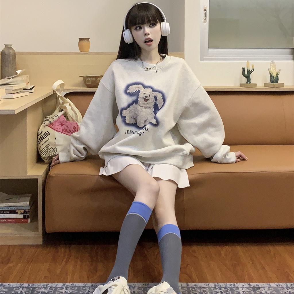 Áo nữ PERTY cổ tròn ngọt ngào và dễ thương phong cách Hàn Quốc thời trang mùa thu