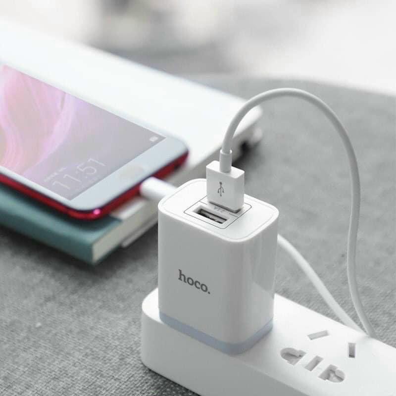 Bộ sạc nhanh HOCO _ Chính Hãng Hoco  Dòng 5V / 2.1A _2 Cổng Ra | Bảo Hành 12 Tháng