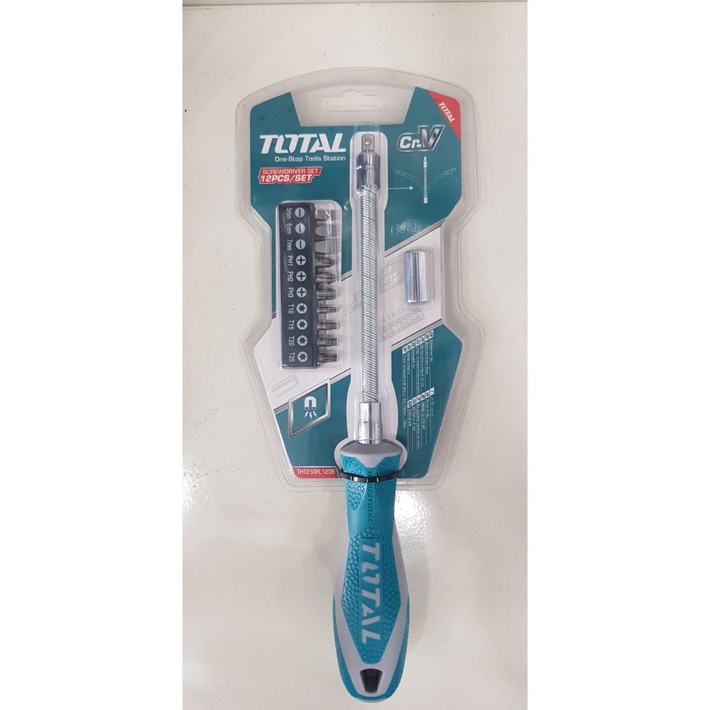TOTAL Bộ 12 Công Cụ Tuốc Nơ Vít Thay Đổi Trục THT250FL1206 Điện Sài Gòn