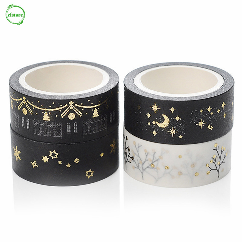 Băng Dính Washi Tape Màu Vàng / Bạc Dùng Trang Trí