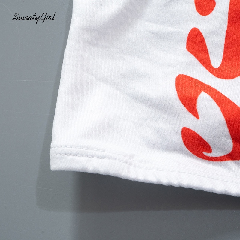 Áo Ống Ôm Dáng Hở Vai In Chữ Phối Màu Tương Phản Thời Trang 2022 Quyến Rũ Cho Nữ