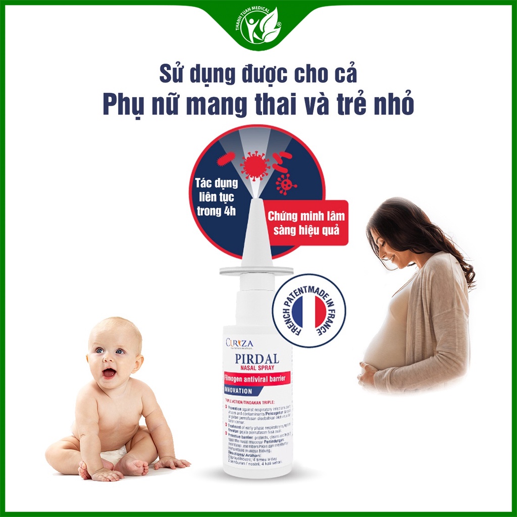 Bình xịt mũi Pirdal Nasal Spray 15ml Pháp và bình xịt họng Bio Sinh Học BD Ferm Bio Spray 30ml Hàn Quốc