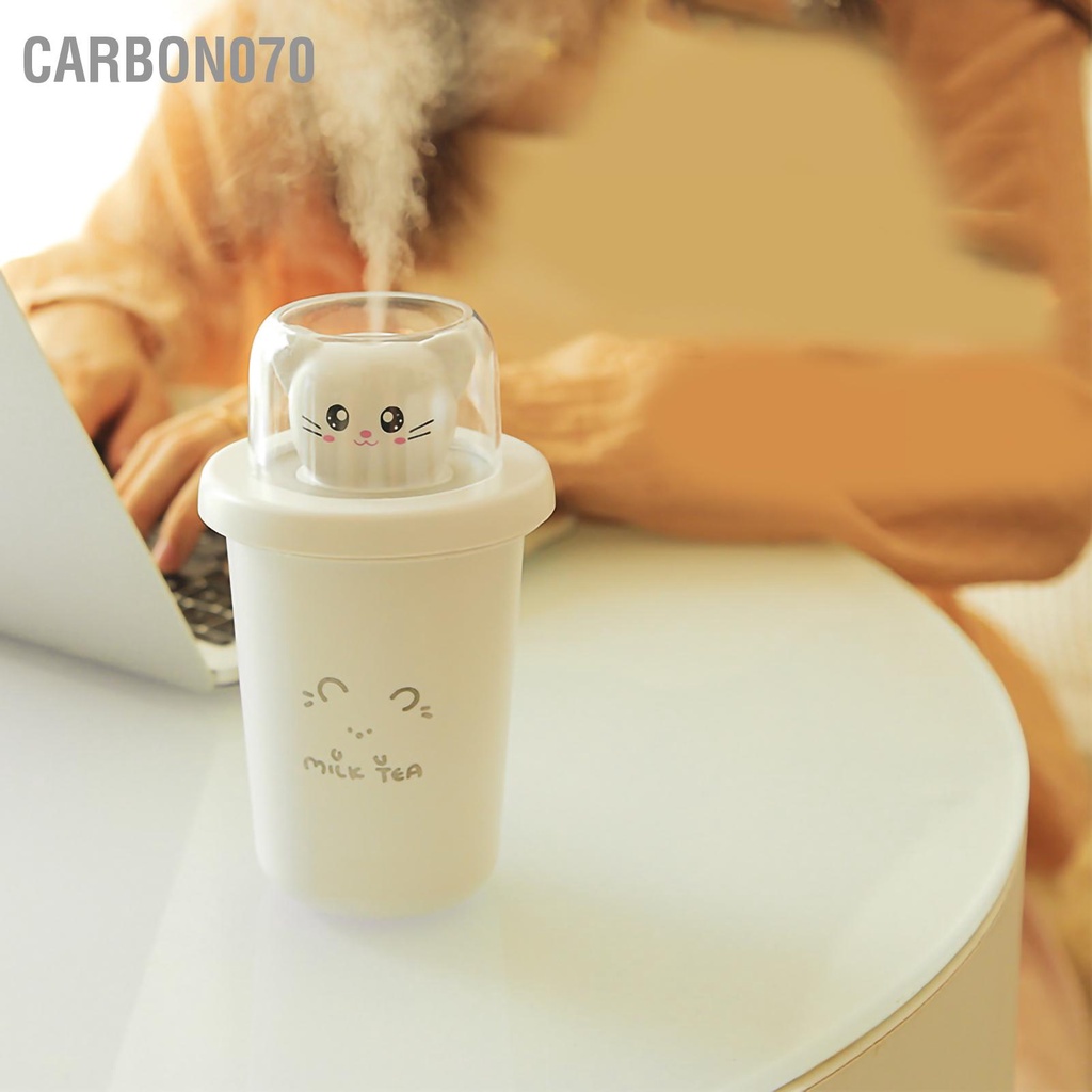 [Hàng Sẵn] Máy Tạo Độ Ẩm Phun Sương nhỏ USB Dễ thương Hình cốc trà sữa để bàn với ánh sáng đầy màu sắc cho Văn Phòng Phòng Ngủ ô tô【Carbon070】