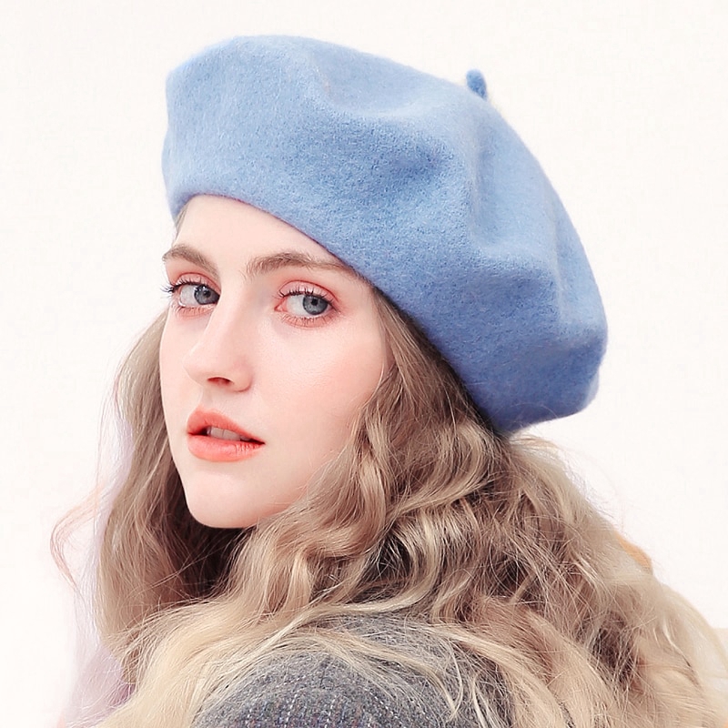 Mũ nồi beret màu trơn phong cách Pháp cho nữ