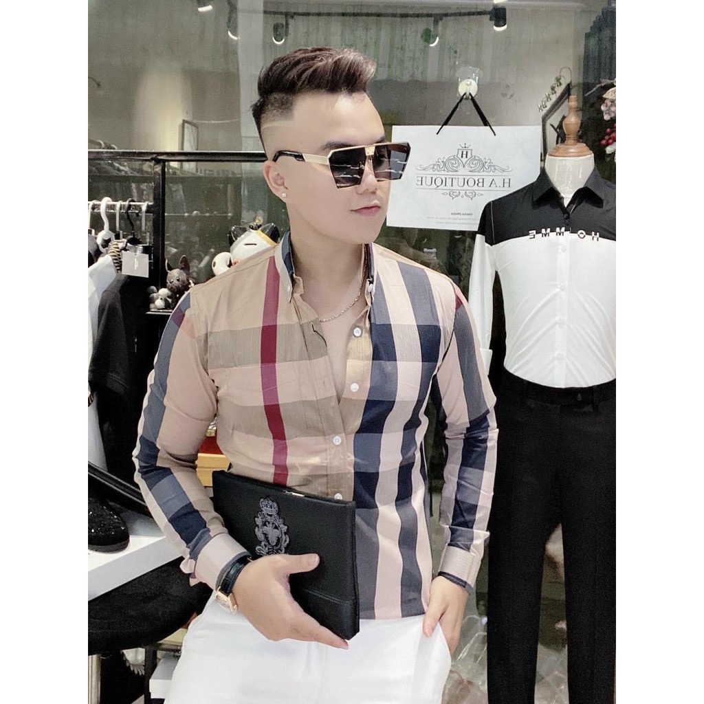 Áo sơ mi nam tay dài vải kate lụa mát VNXK . | BigBuy360 - bigbuy360.vn