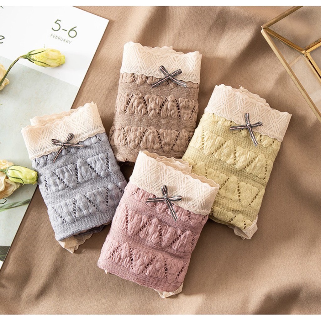 Quần Lót Nữ Chất Ren Mềm Kháng Khuẩn Cao Cấp Tam Giác Nổi