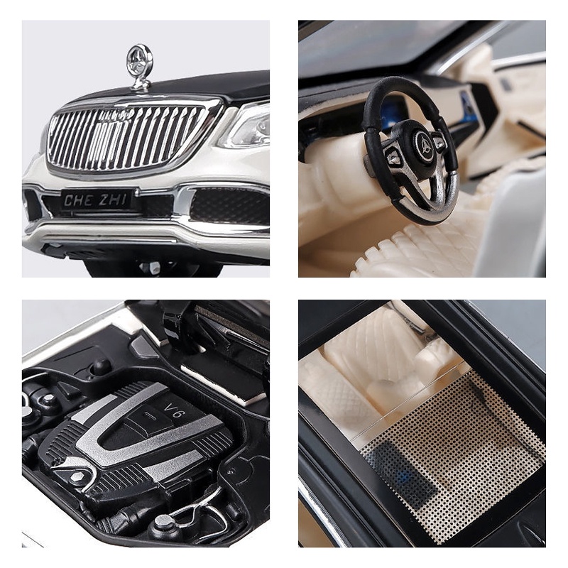 Mô Hình Xe Hơi Maybach S600 Bằng Hợp Kim Tỉ Lệ 1: 24 Có Đèn Và Nhạc Độc Đáo Sống Động