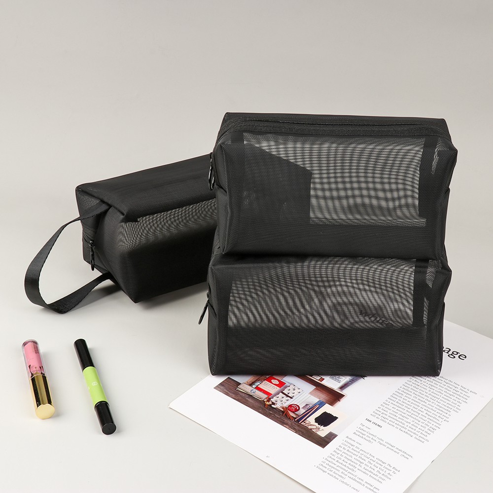 Túi Lưới Đựng Mỹ Phẩm/Đồ Trang Điểm Du Lịch Có Khóa Kéo Cho Nữ
