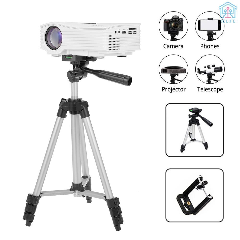 【E&amp;V】STB-3110 35-102cm Aluminum Alloy Tripod Portable Lightweight Travel 3-sections Stand w/Phone Holder 1/4