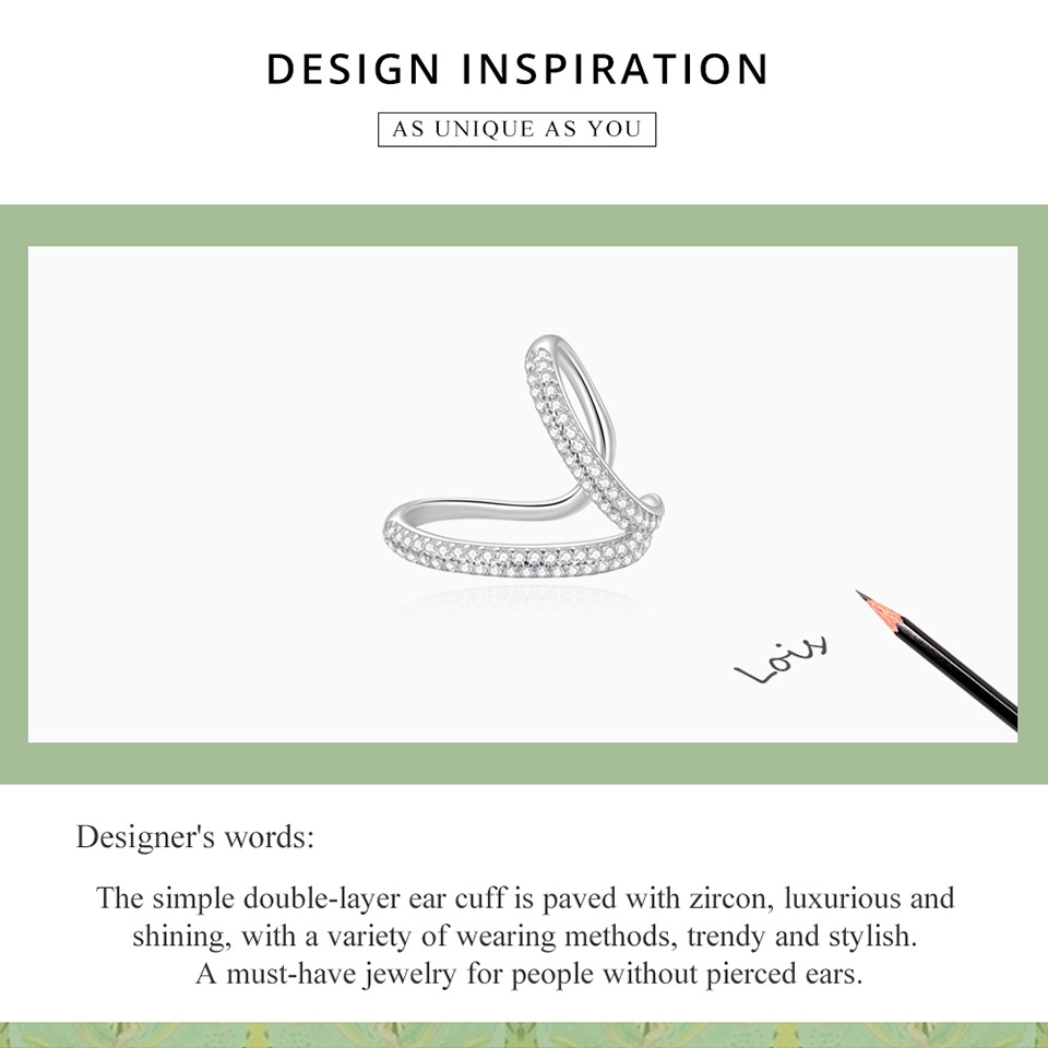 1 Bông Tai Bamoer bạc 925 Hai Lớp Thời Trang Cá Tính Dành Cho Nữ