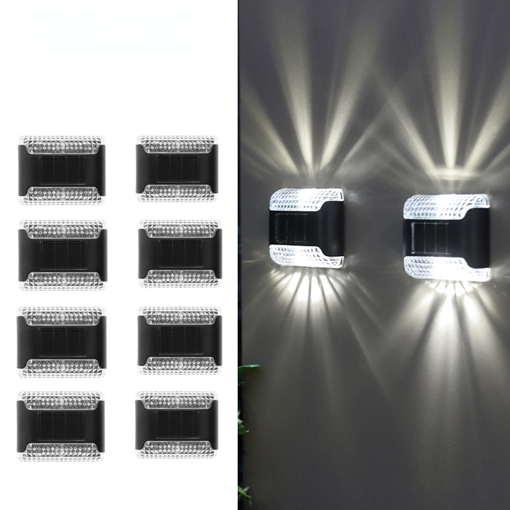 Set 8 Đèn Gắn Tường Pha Lê Chống Thấm Nước Sử Dụng Năng Lượng Mặt Trời