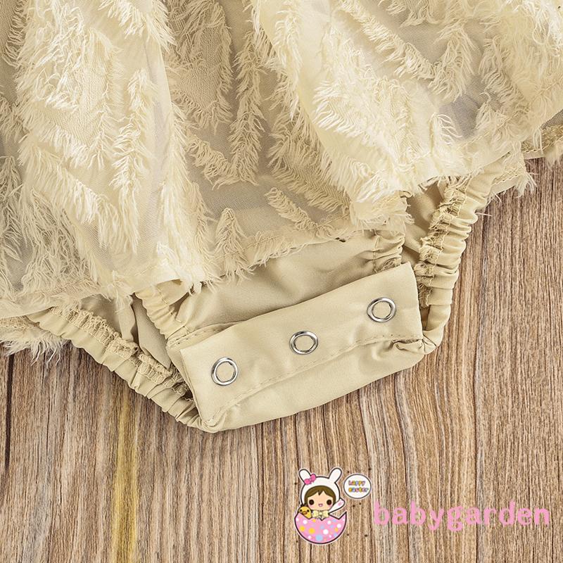 Áo Liền Quần Tay Ngắn Phối Ren Thời Trang Mùa Hè Cho Bé Gái Từ 0-2 Tuổi