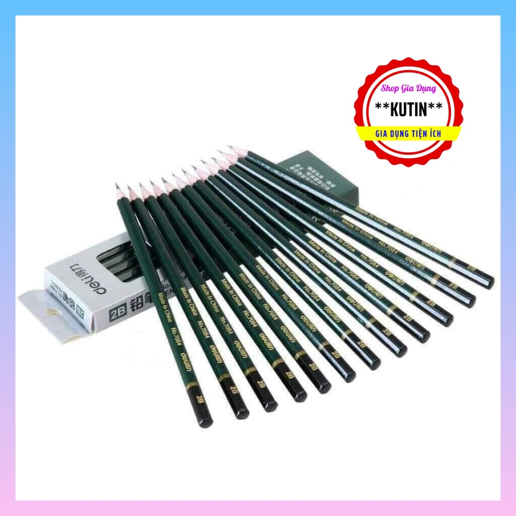 Bút Chì 2B CHÍNH HÃNG DELI Siêu Đẹp Hàng Chất Lượng Cao