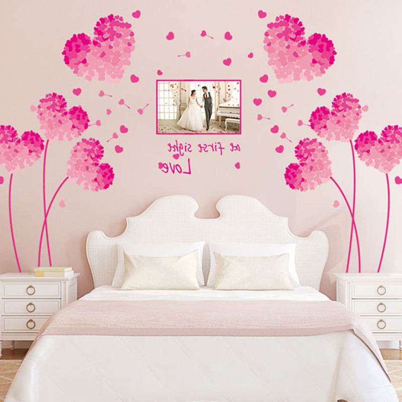 Combo decal dán tường hoa trái tim
