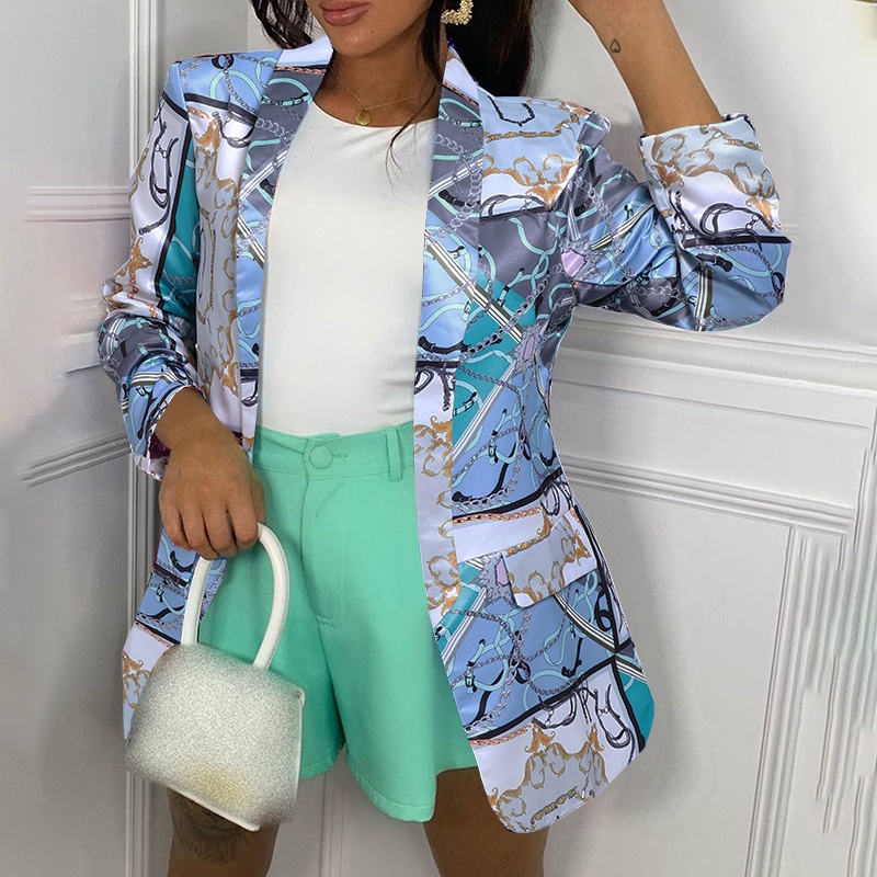 Áo khoác blazer CELMIA tay dài in họa tiết phong cách vintage dành cho nữ | BigBuy360 - bigbuy360.vn