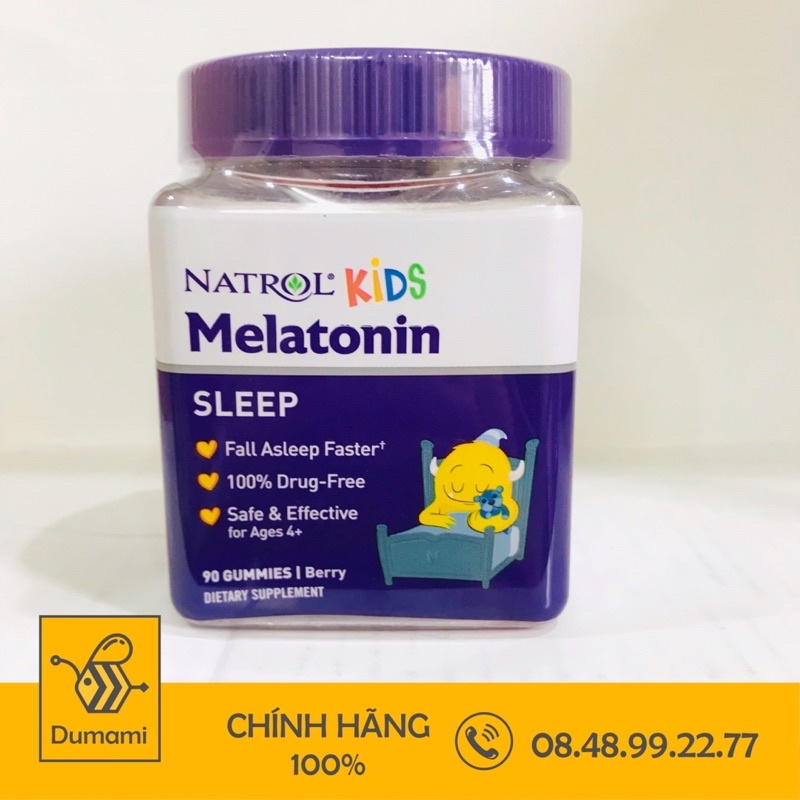 Kẹo Dẻo Ngủ Ngon Melatonin Natrol Gummies 10mg hộp 90v , 5mg hộp 180v của Mỹ