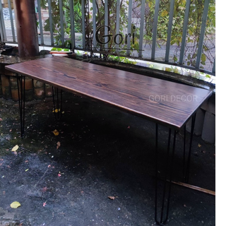 BÀN LÀM VIỆC GỖ THÔNG VINTAGE CHÂN SẮT HAIRPIN GORI