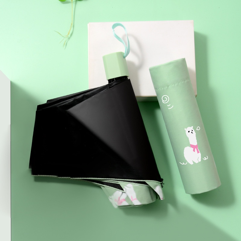 Sáng tạo mới phim hoạt hình mới alpaca ô vinyl chống nắng và chống tia UV Ô chống nắng cho bé gái và bé trai ô chống gió tự động sử dụng kép ô nhỏ và di động