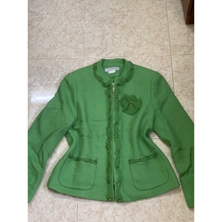 Áo dạ tweed xanh tươi trẻ