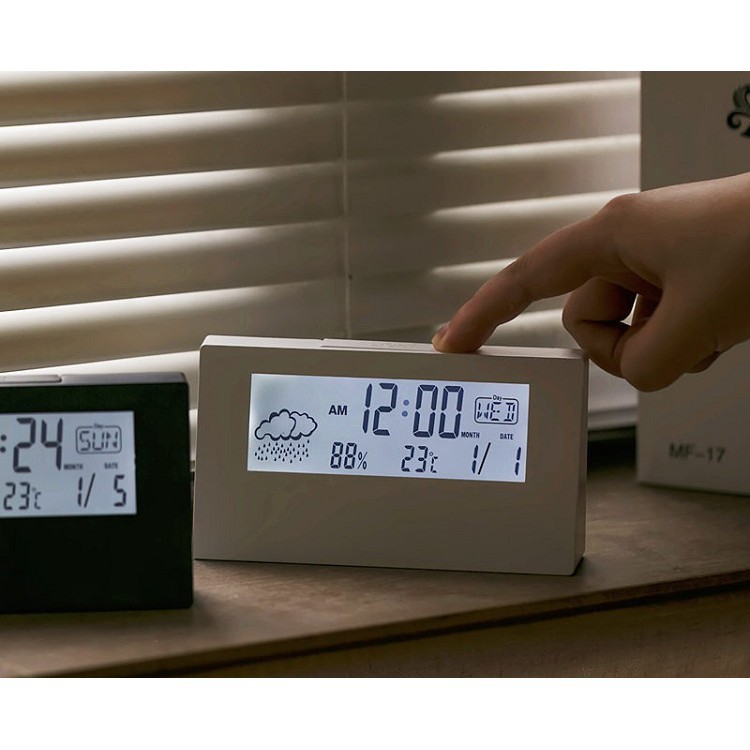 Đồng hồ điện tử để bàn CÓ ĐÈN - Có báo thức, đo nhiệt độ độ ẩm