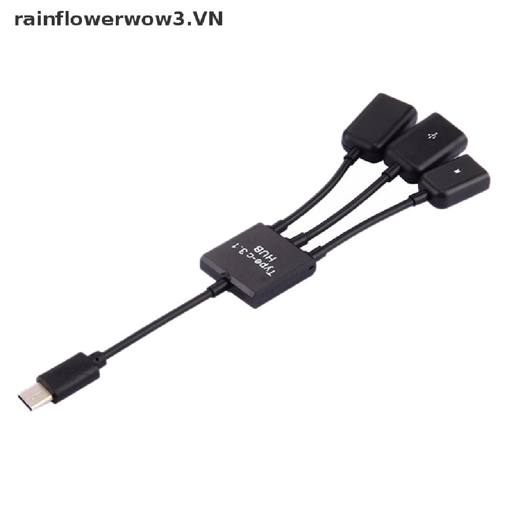 Cáp chuyển đổi hub OTG micro USB Type-c 3.1 sang USB 2.0 3 trong 1