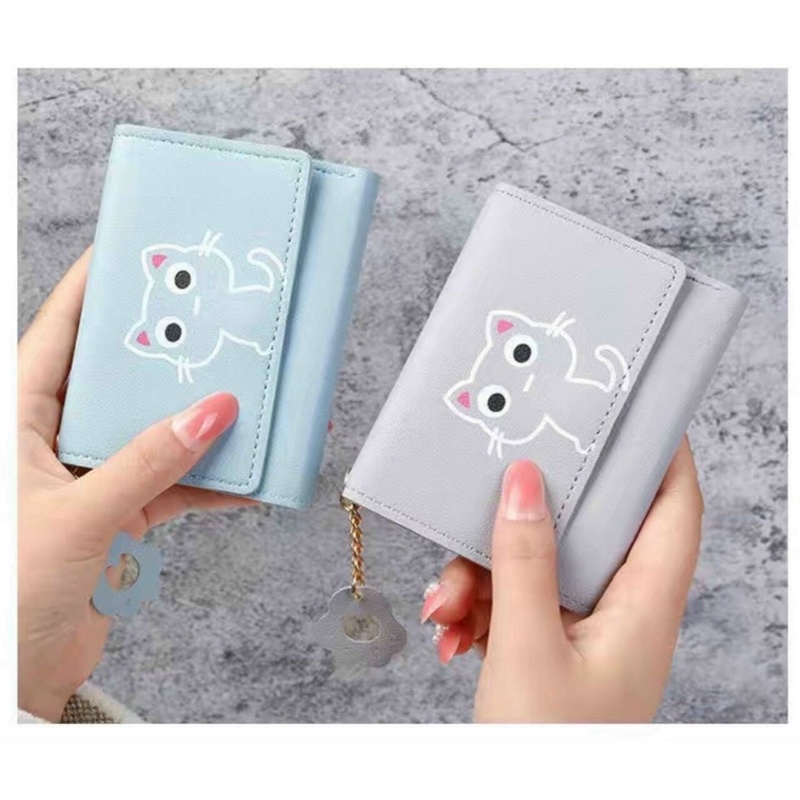 Ví nữ mini 💕ví ngắn hoạ tiết có khoá kéo  nhiều ngăn chất da mềm mịn💕