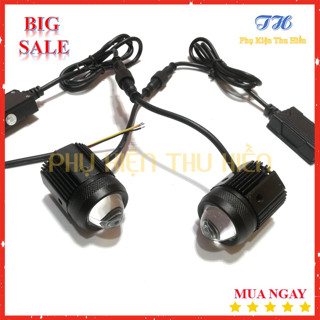 Cặp Đèn Trợ Sáng Led Bi Cầu Mini Driving Light 2 Chế độ vàng Và Trắng
