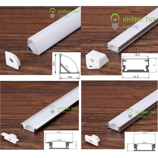 Máng thanh nhôm led định hình, thanh nhôm dùng cho tủ bếp, kệ trưng bày (cây 1m)