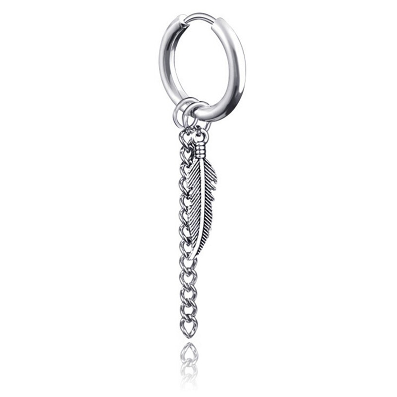 ❀❀ Bông Tai Lông Vũ DáNg DàI BằNg ThéP Titan