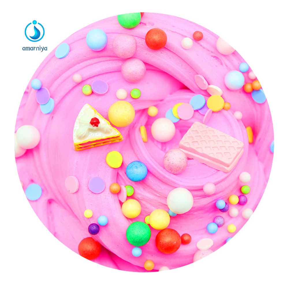 Slime Dẻo Ma Thuật Trộn Hạt Hình Đồng Hồ Và Bánh Kem Dễ Thương Cho Bé