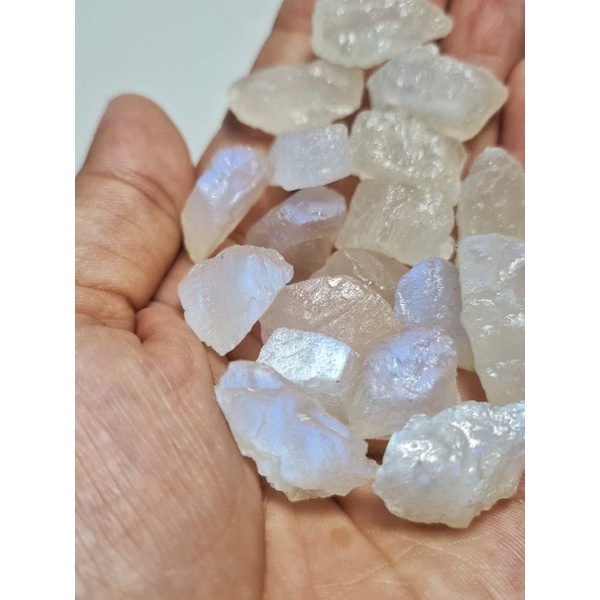 Hạt đá thô Moonstone dùng cho bói bài Tarot, Reiki, handmade, phong thủy...