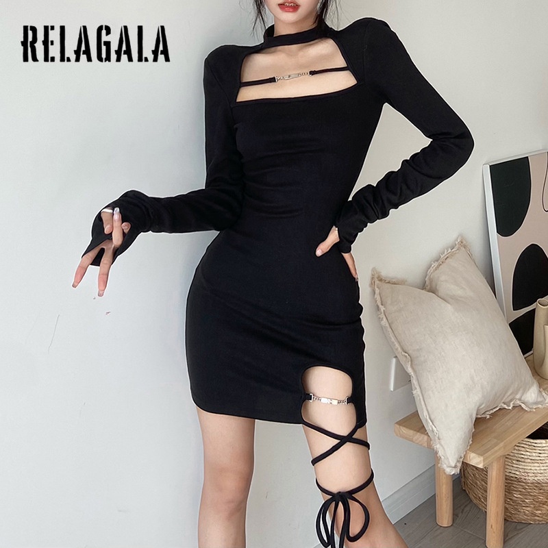 Relagala Quần Legging Ôm Dáng Màu Trơn Thời Trang Quyến Rũ Cho Nữ