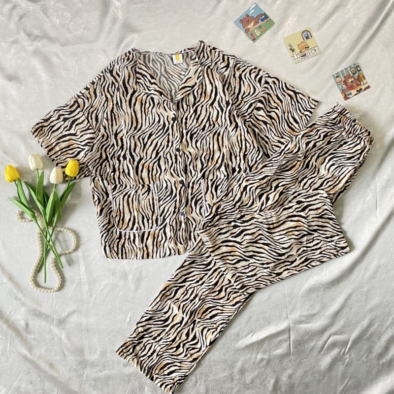 Bộ pijama lụa MANGO vải siêu mát mịn