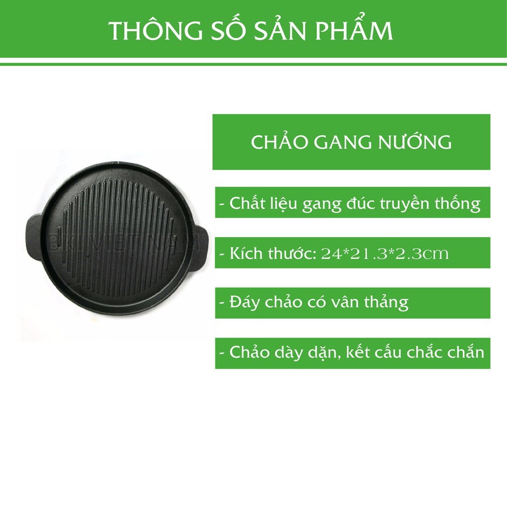 Bếp Nướng Cồn Kèm Chảo Gang,Vỉ Nướng Hứng Mỡ Và Kẹp Nướng ( Tặng Giấy Bạc ) - BEPCONCHAO