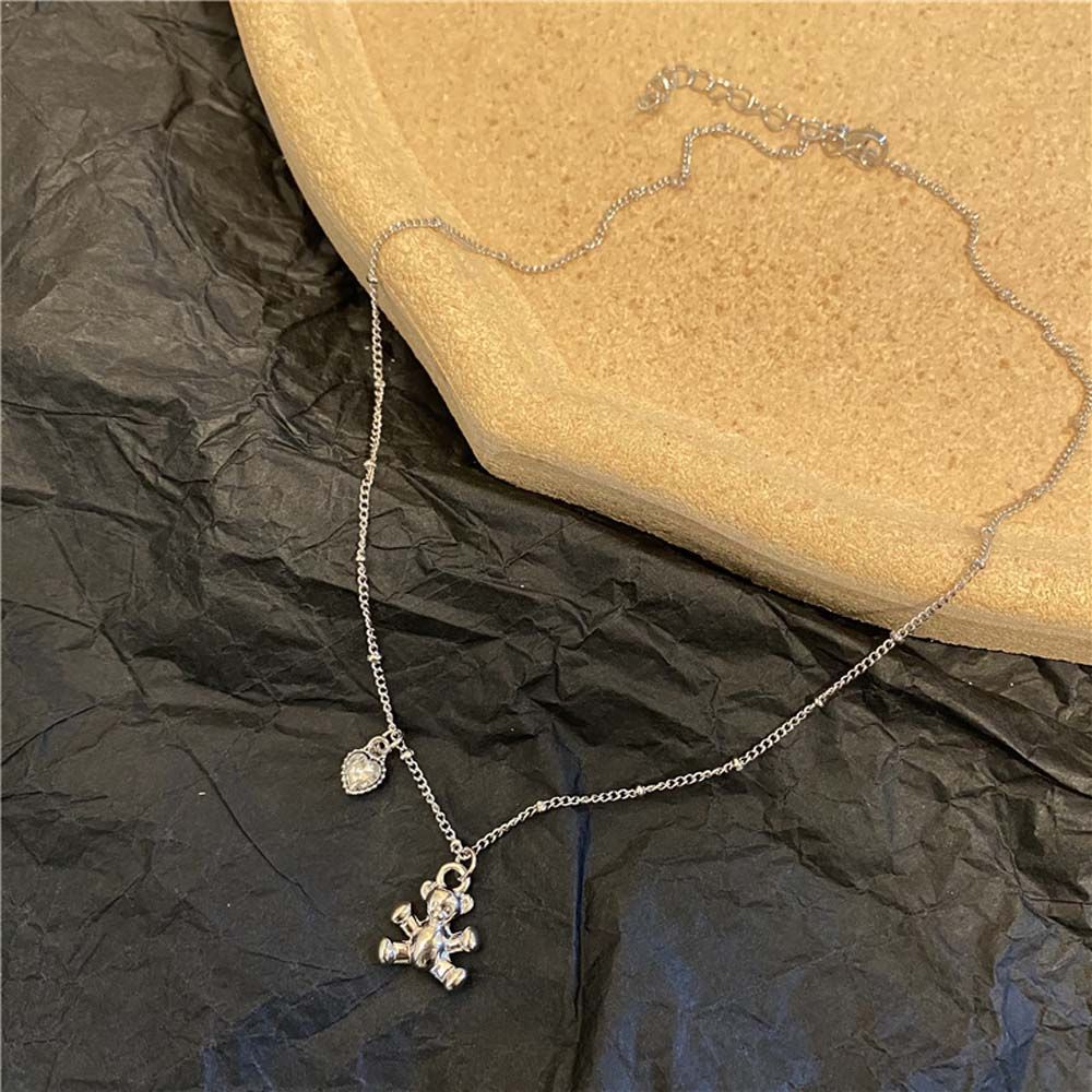 Vòng cổ hợp kim mặt hình chú gấu/ cherry dễ thương đơn giản cho nữ