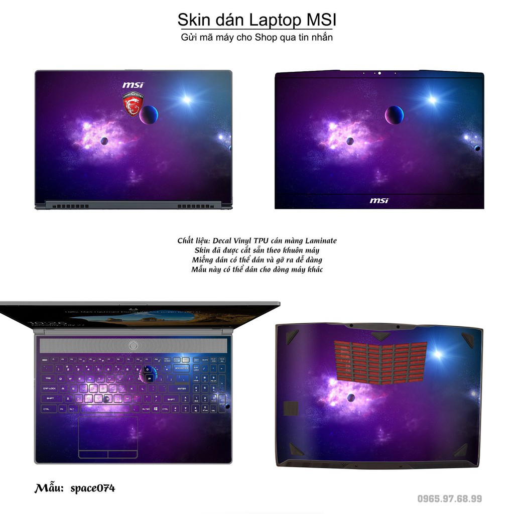 Skin dán Laptop MSI in hình không gian nhiều mẫu 13 (inbox mã máy cho Shop)