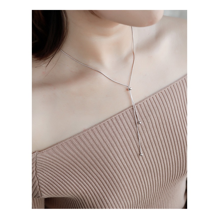 Vòng Cổ Mạ Bạc S925 Thiết Kế Đơn Giản Sang Trọng Cho Nữ