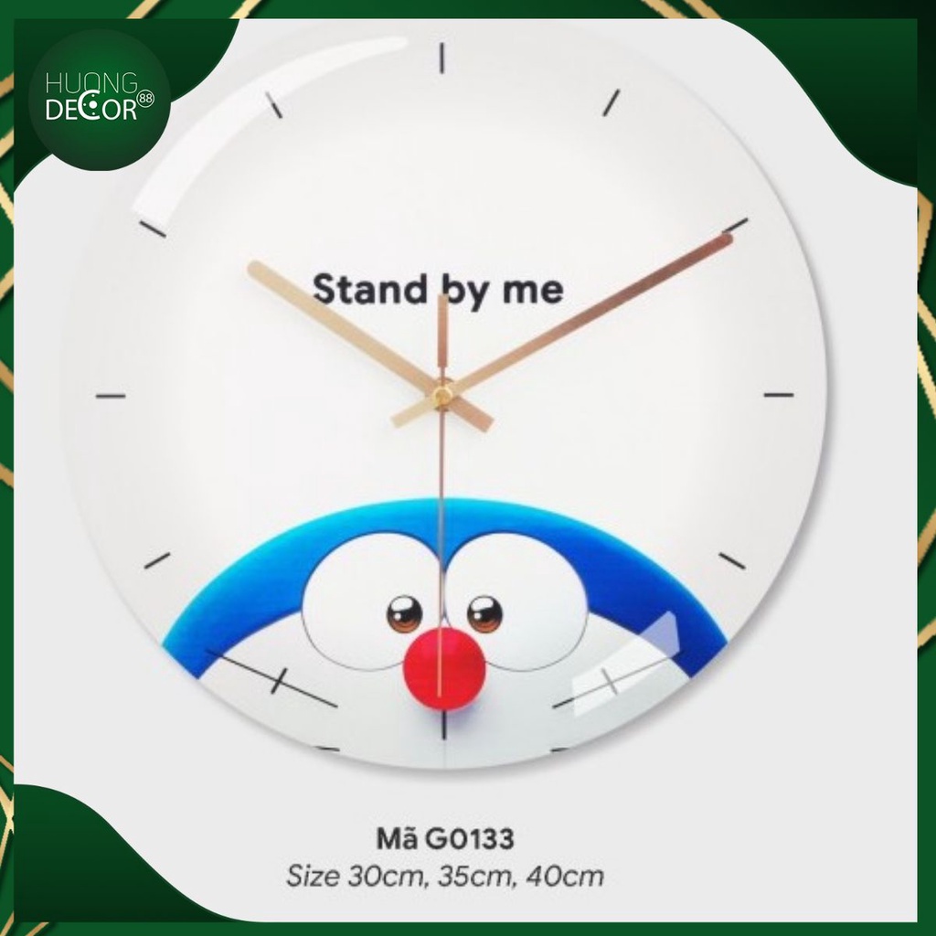 Đồng Hồ Treo Tường Tráng Gương 3D HÌNH ĐÁNG YÊU DOREMON SIZE 40