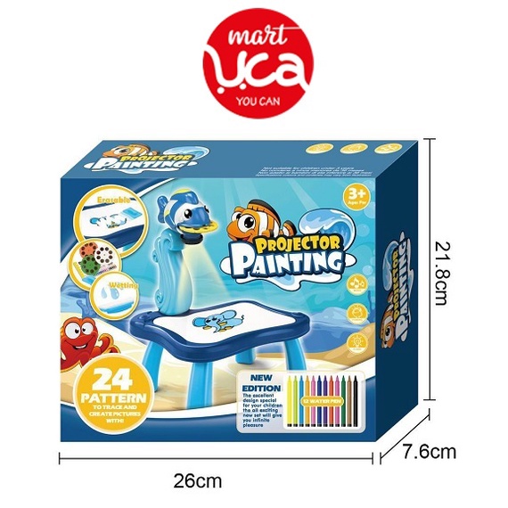 Bảng vẽ có đèn chiếu sáng thông minh cho bé bộ đèn bàn máy chiếu học vẽ thông minh bảng vẽ cho bé tập vẽ UCA Mart TQ