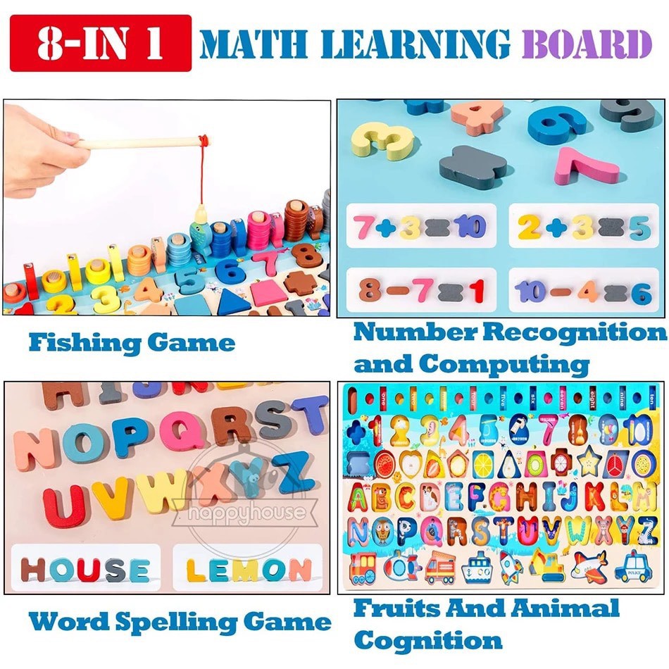 Bảng Câu Cá Nam Châm Đa Năng Montessori Bận Rộn Busy Board Bằng Gỗ Chủ Đề Gia Đình,Nghề Nghiệp Và Phương Tiện