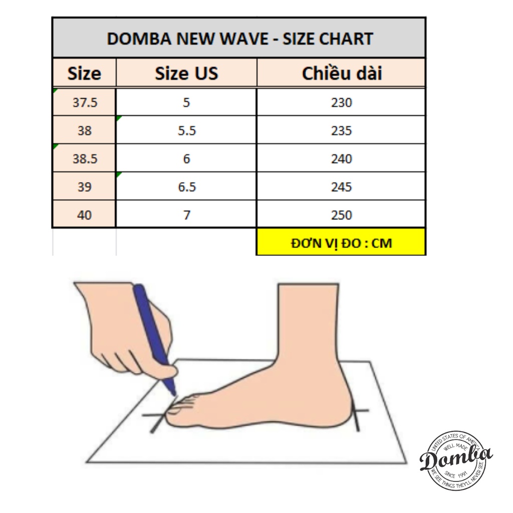 Giày Domba New Wave Gót Đen NW-9601