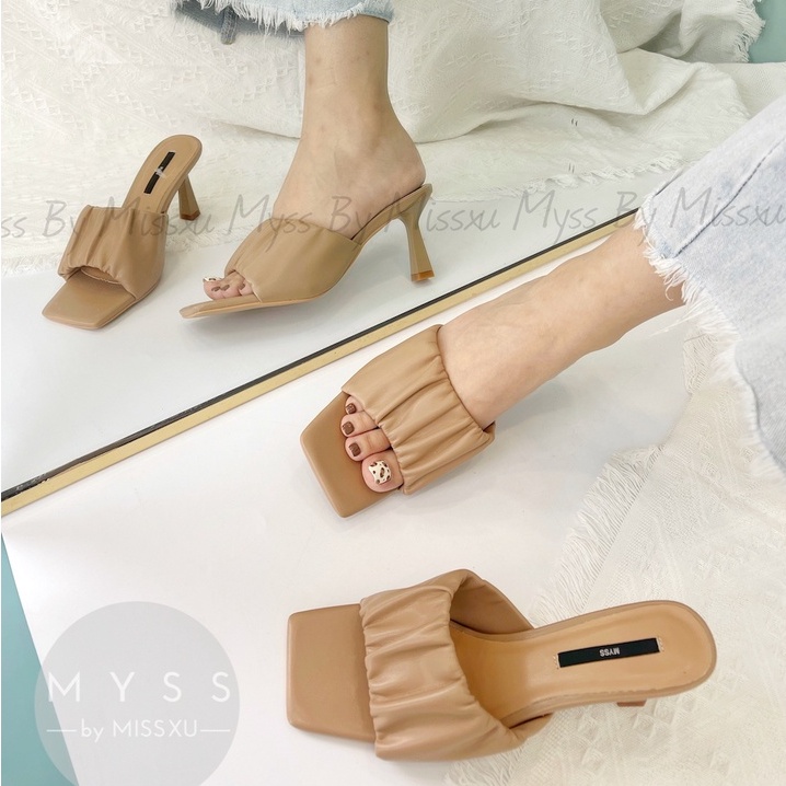 Giày guốc nữ bảng ngang nhúm 7 cm thời trang MYSS - SU143