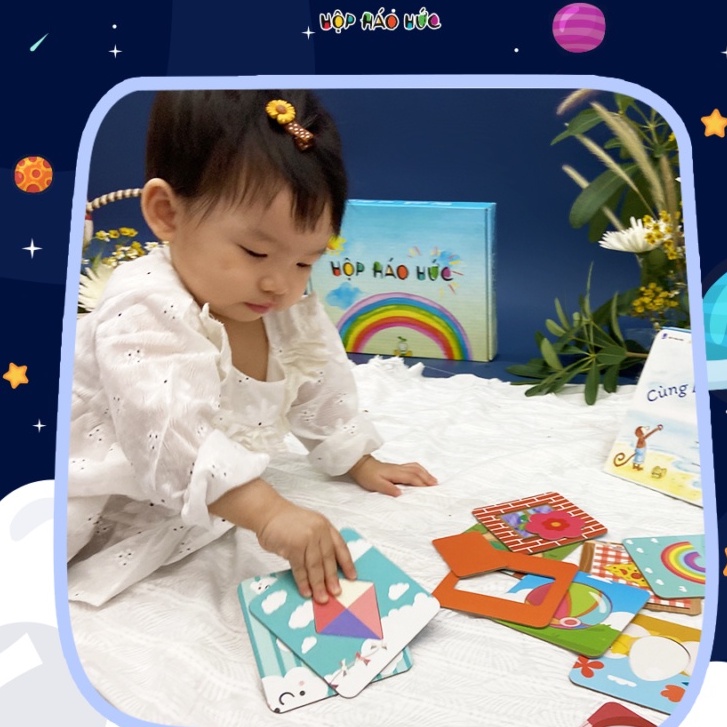 Trò chơi Tay nhỏ ghép hình xinh Cho bé 0-3 tuổi Hộp Háo Hức Giúp bé học về màu sắc, hình khối