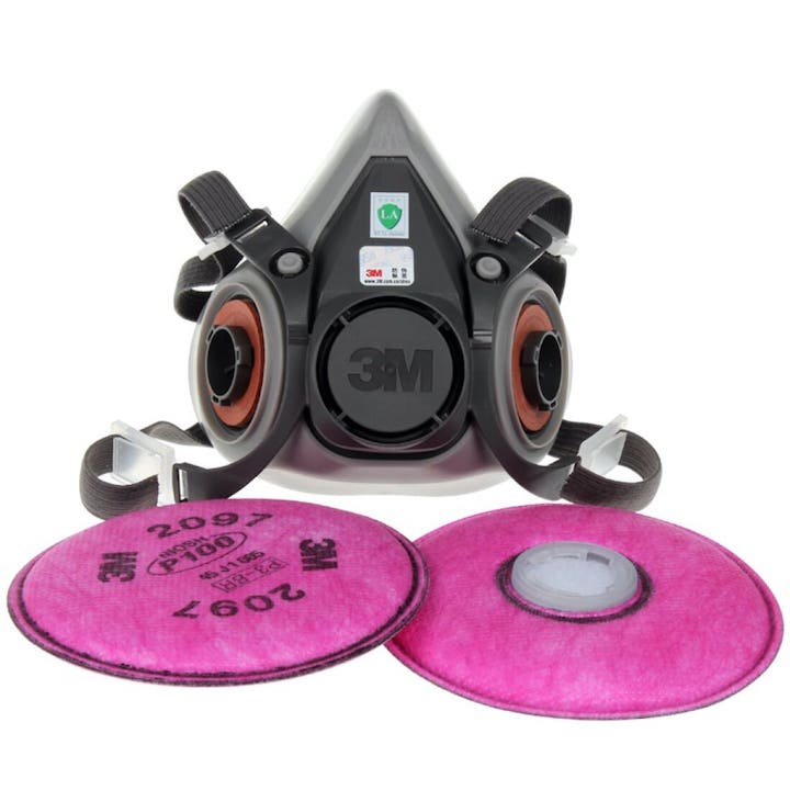 Mặt nạ phòng độc 3M 6200 phin lọc 3M 2097 lọc bụi mịn pm2.5, khói hàn, chống hơi sơn (3m 6200 - 3m 2097) - Thinksafe