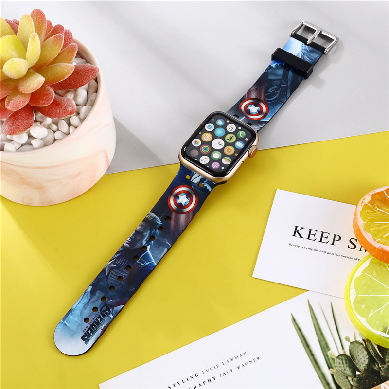 Dây Đồng Hồ Đeo Tay Bằng Silicone Hình Spider-Man Kích Thước 44mm 40mm 38mm 42mm Cho Đồng Hồ Apple Watch 3 2 1