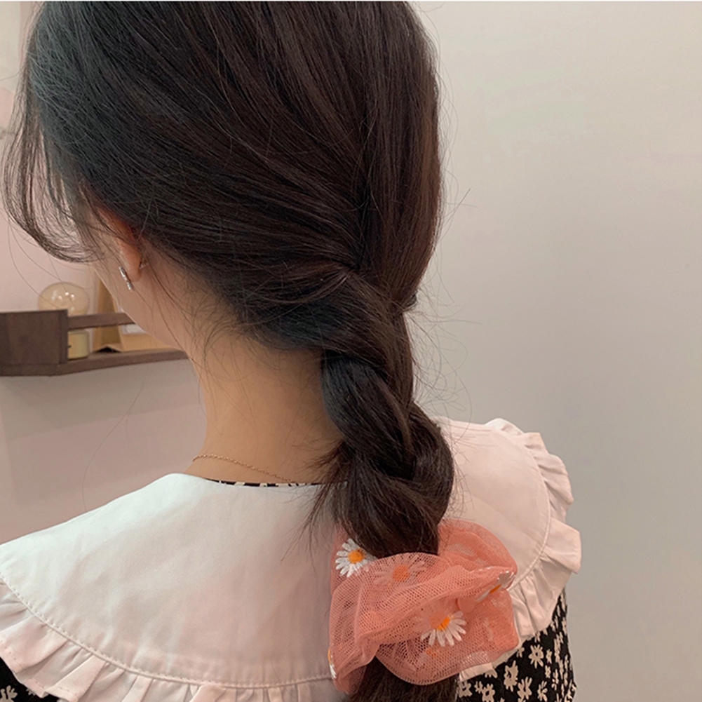 Dây buộc tóc họa tiết hoa cúc dễ thương cho nữ