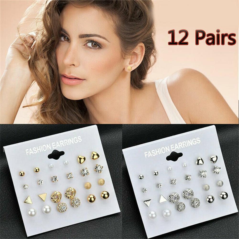 12 Đôi Khuyên Tai Tròn Mới